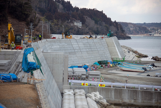 Japan tsunami barrier wall